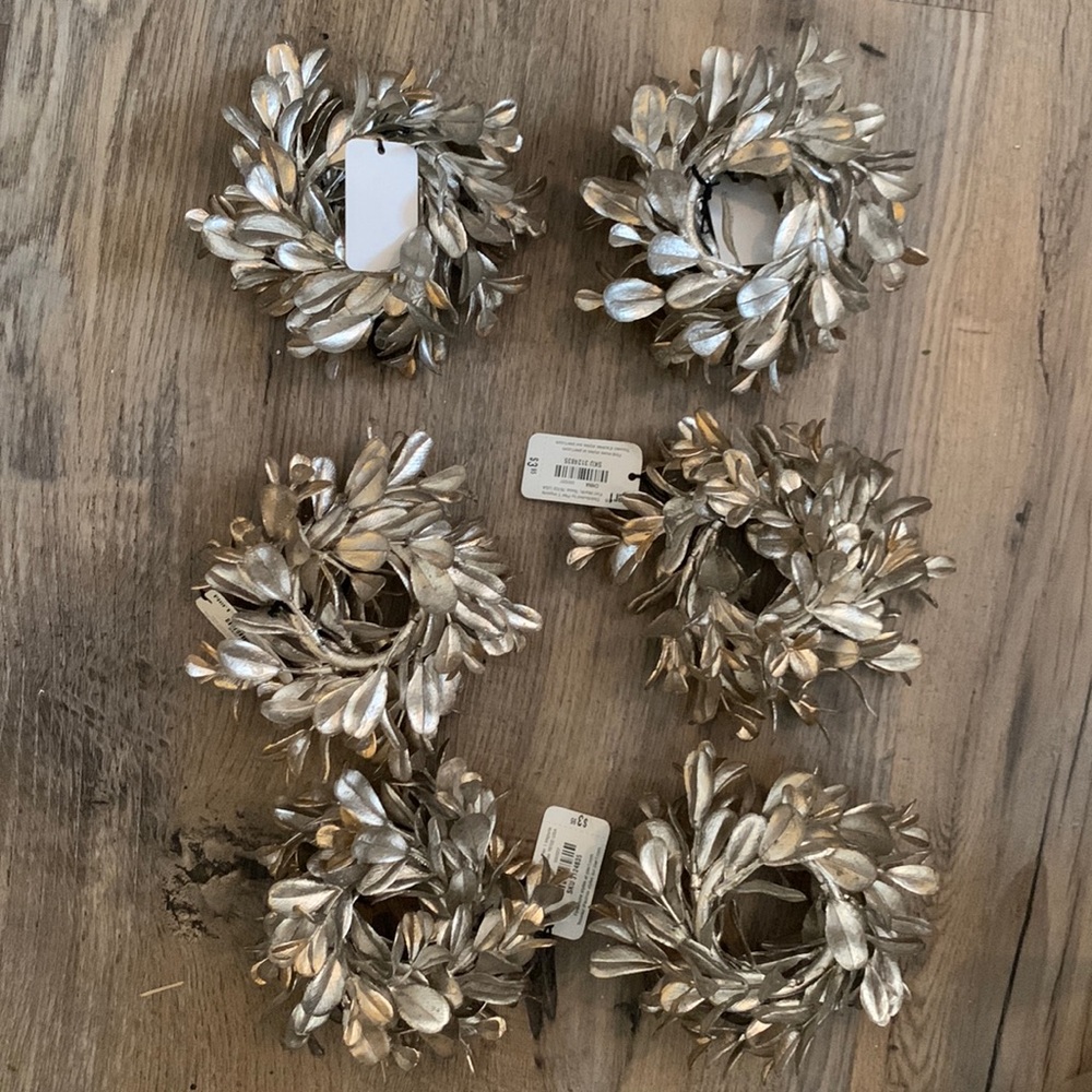 Pier 1 silver and gold Leaf Napkin Holder